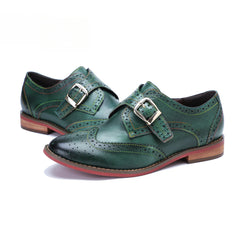 Socofy Handmade Leather Vintage Flat Loafers Shoes