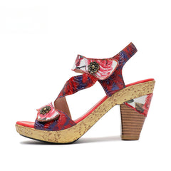 Socofy Vicconfy Vintage Rose Women's Shoes Sandals