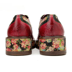 Socofy colour collision splicing lace-up thick bottom women's platform flat shoes