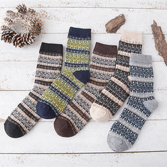 Socofy Vicconfy Winter Vintage Thickened Warm Ethnic Wool Socks