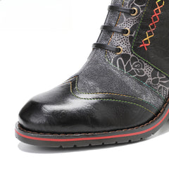 Socofy Vicconfy Handmade Leather Vintage Boots