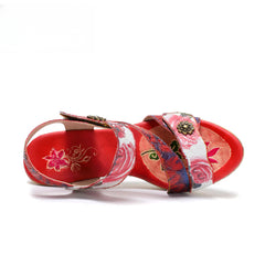 Socofy Vicconfy Vintage Rose Women's Shoes Sandals