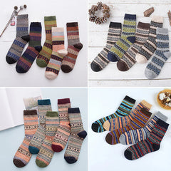 Socofy Vicconfy Winter Vintage Thickened Warm Ethnic Wool Socks
