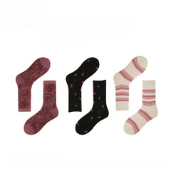 Socofy Vintage mid-calf socks for women combed cotton fashion socks