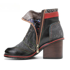 Socofy Vicconfy Handmade Leather Vintage Boots