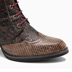 Socofy Vicconfy Vintage Western Cowboy Style Stiletto Heels Heel Women's Boots