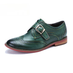 Socofy Handmade Leather Vintage Flat Loafers Shoes