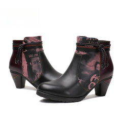 Socofy Vicconfy Head Cowhide Handmade Boots