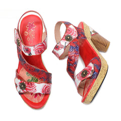 Socofy Vicconfy Vintage Rose Women's Shoes Sandals