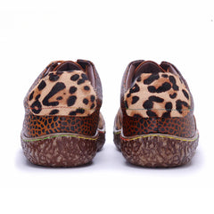 Socofy Vicconfy Genuine Leather Handmade Leopard Print Casual Comfort Loafers