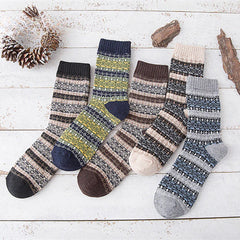 Socofy Vicconfy Winter Vintage Thickened Warm Ethnic Wool Socks