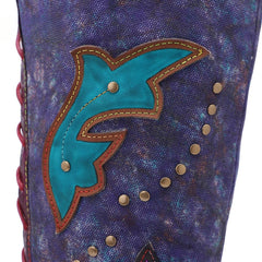 Socofy Vicconfy Locomotive Texture Dark Flower Women's Boots Flat Women's Boots