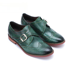 Socofy Handmade Leather Vintage Flat Loafers Shoes