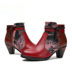 Socofy Vicconfy Head Cowhide Handmade Boots