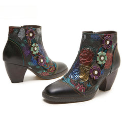 Socofy Blooming Grace Ankle Boots