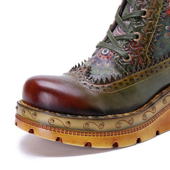 Socofy Winter Retro Printed Boots