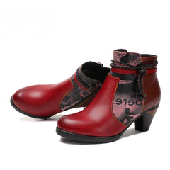 Socofy Vicconfy Head Cowhide Handmade Boots