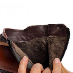 Socofy Low-top cowhide leather round-toe fashion women's shoes with drawstring design