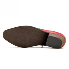 Socofy Genuine Leather Retro Round Rivet Deco Shallow Flat Shoes