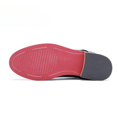 Socofy Genuine Leather Retro Flat Print Casual Lace-up Loafers Shoes