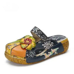 Socofy Golden Blossom Clogs