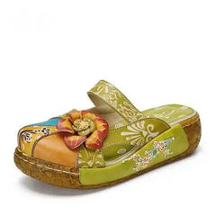 Socofy Golden Blossom Clogs