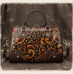 Socofy Women's Bag Female Luxury Bag Genuine Leather Retro Hand Bags For Women Handmade Embossing Shoulder&Crossbody Bags