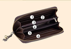 Socofy Women's Retro Wallet Genuine Leather Vintage Purse Women Chinese Style Embossed Card Holder Ladies