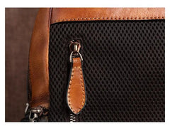 Socofy Genuine Leather Handmade Embossed Vintage Women Backpacks