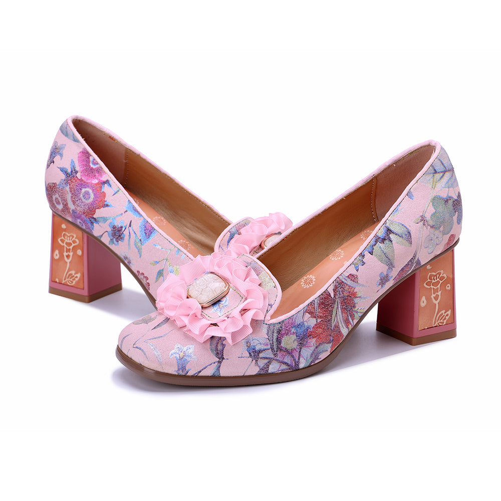 Socofy Vicconfy Pink Floral High Heels