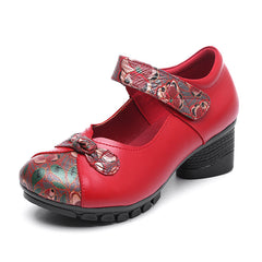 Socofy Ethnic Leather Casual Shoes