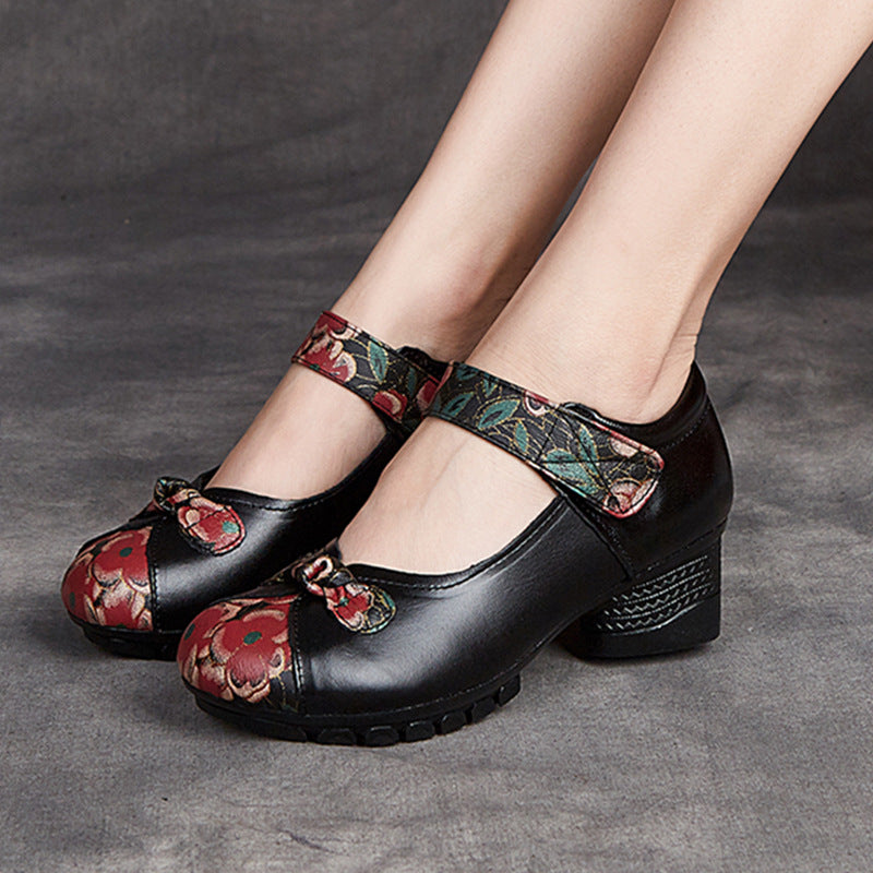 Socofy Ethnic Leather Casual Shoes