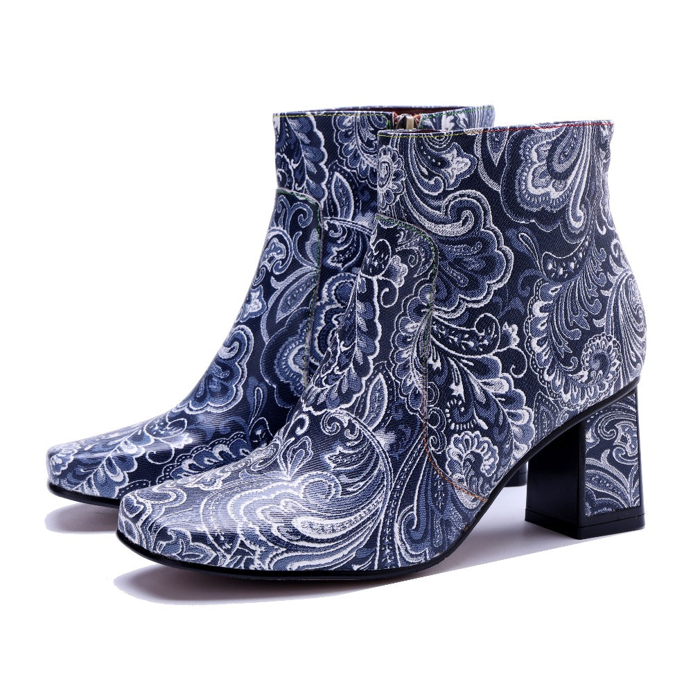 Socofy Fall Vintage Handmade Leather Side Zipper Boots