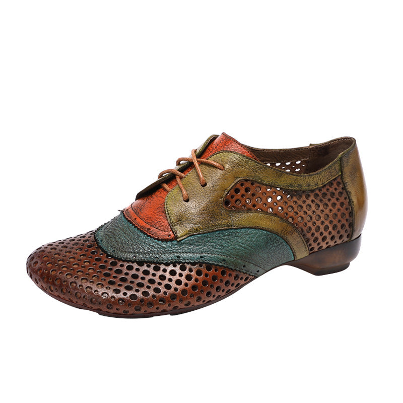 Socofy Summer Low Heel Cutout Shoes