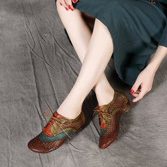 Socofy Summer Low Heel Cutout Shoes