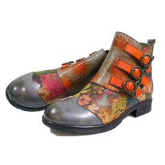 Socofy Vicconfy Top Cowhide Trendy Fashion Ankle Boots