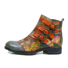 Socofy Vicconfy Top Cowhide Trendy Fashion Ankle Boots