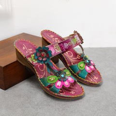 Socofy Vicconfy Boho Vintage Floral Slippers