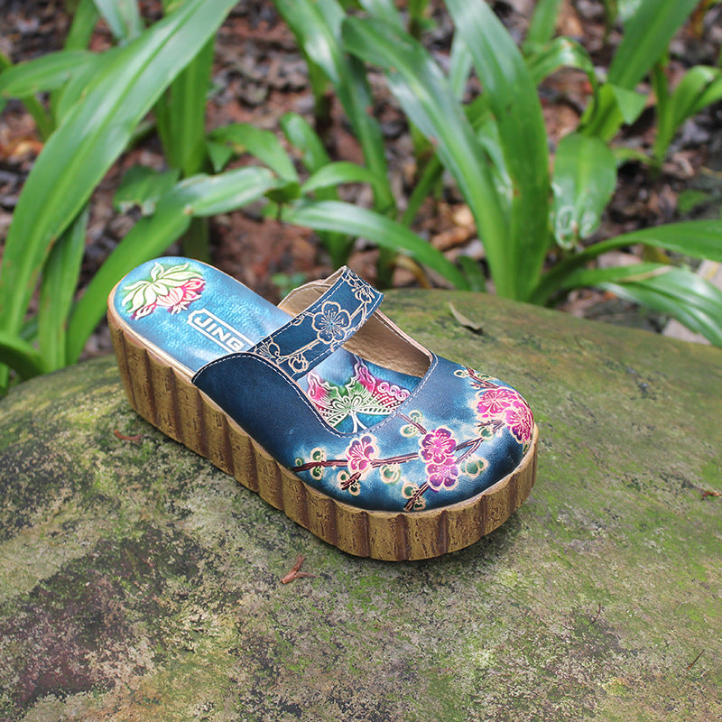Socofy Summer Ethnic Floral Slippers