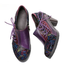 Socofy Vicconfy Vintage Elegance Leather Pumps