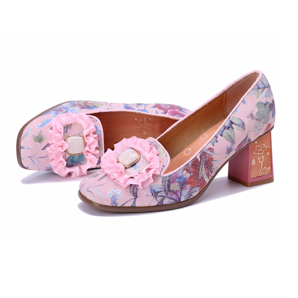 Socofy Vicconfy Pink Floral High Heels
