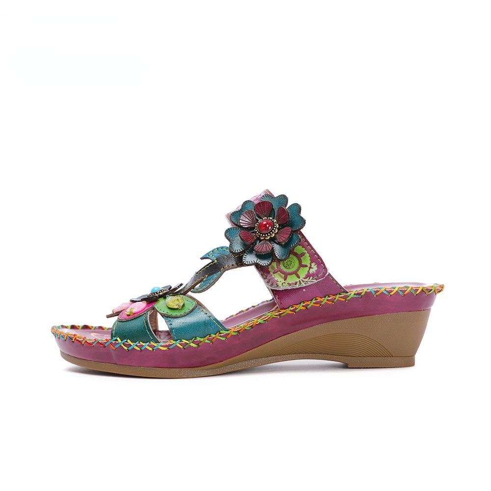 Socofy Vicconfy Boho Vintage Floral Slippers