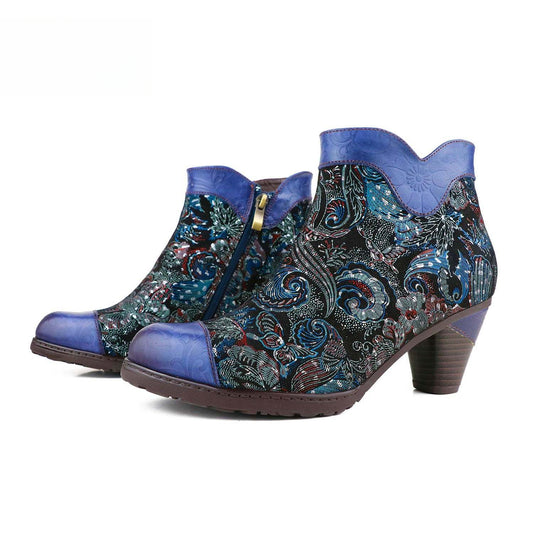 Socofy Winter blue heightening viscose low round toe warm women's boots 1500