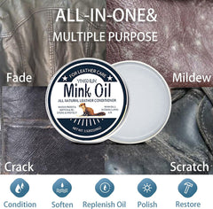 Socofy Mink Oil for Leather Boots Leather Conditioner Cleaner With Wipe Set