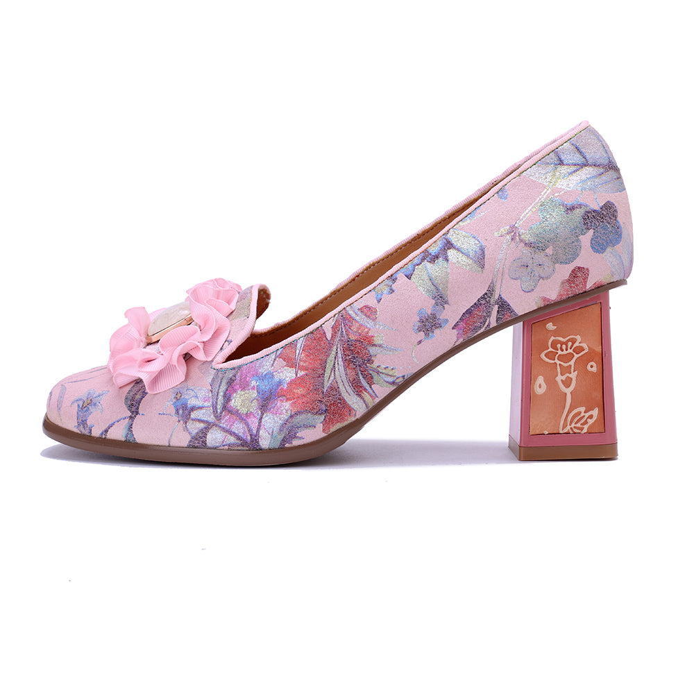 Socofy Vicconfy Pink Floral High Heels