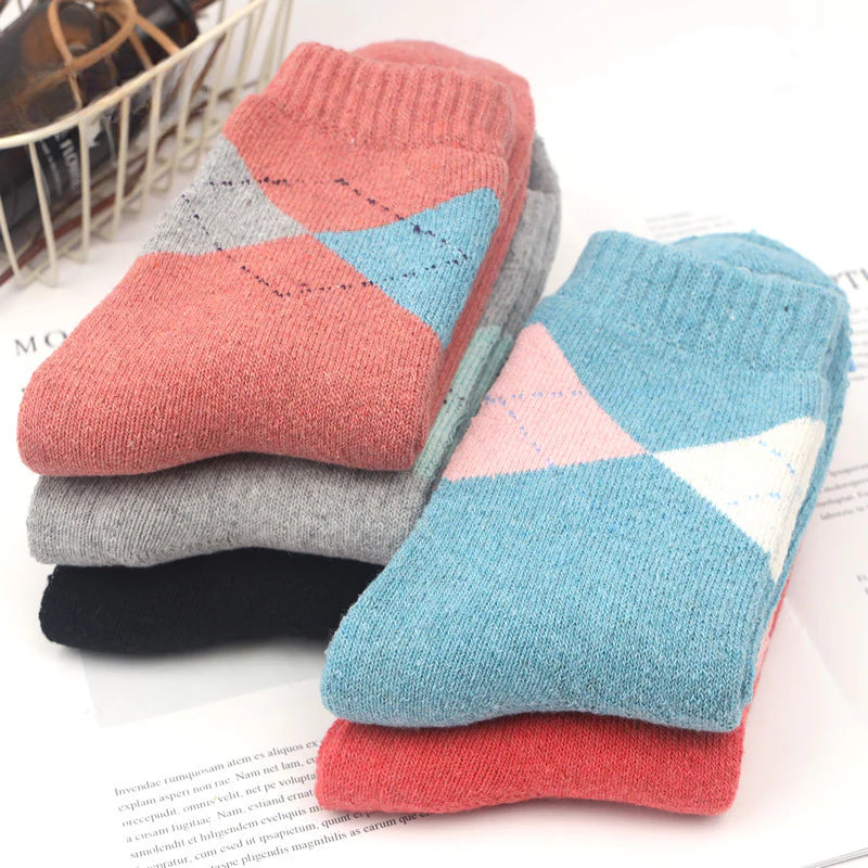 Socofy Vicconfy Thickened warm ethnic style retro wool socks