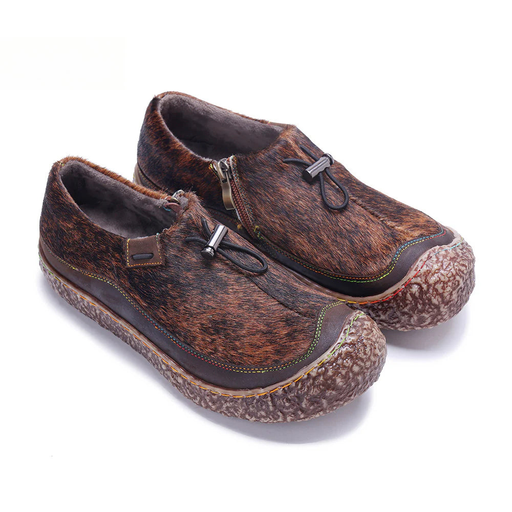 Socofy Vicconfy Genuine Leather Retro Comfort Casual Loafers