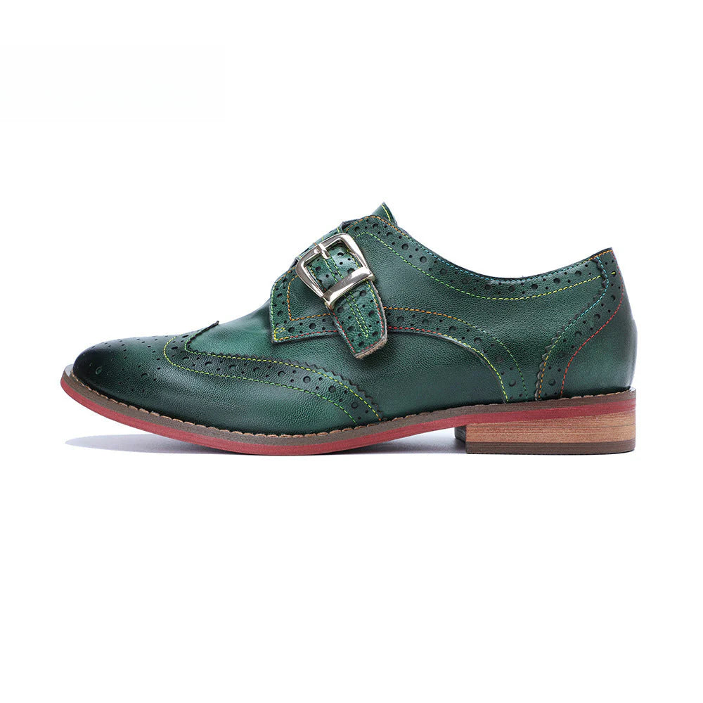 Socofy Handmade Leather Vintage Flat Loafers Shoes