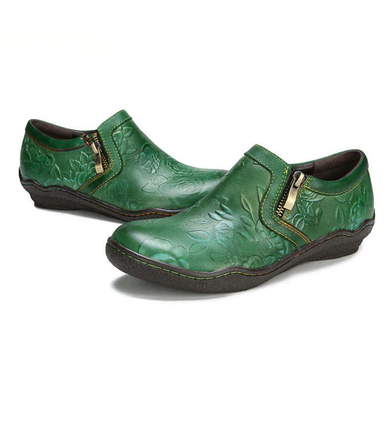 Socofy Vicconfy Handmade Cowhide Simple Women's Fashion Single Shoes Flats