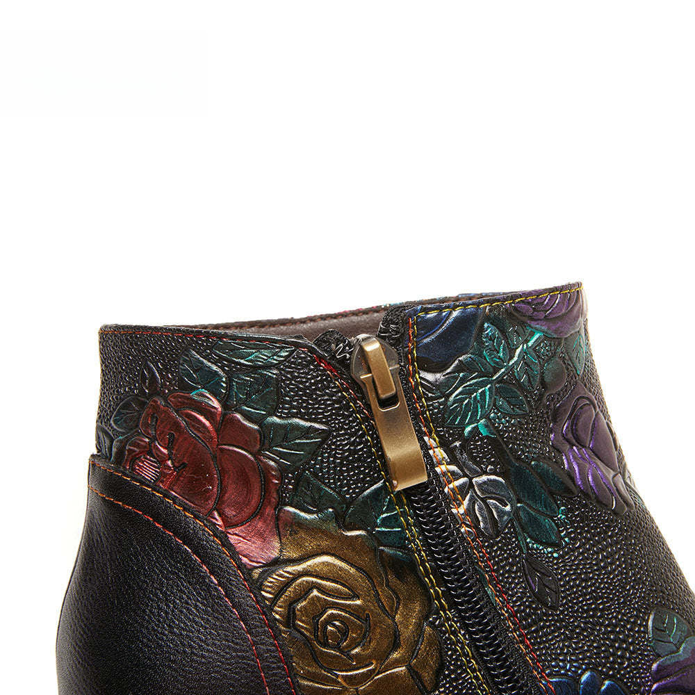 Socofy Blooming Grace Ankle Boots